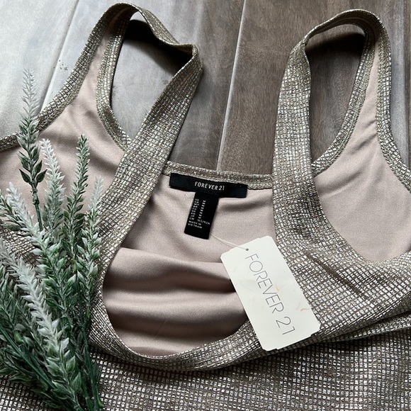 🔥4 for $25🔥 FOREVER 21 silver champagne bodycon dress - NEW with tags - Picture 7 of 10